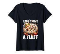 Femme I Dont Give A Fluff Pomeranian Lover Graphic for Autumn Fall T-Shirt avec Col en V