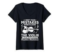 Femme I Don't Make Erreurs When Playing The Violonists T-Shirt avec Col en V