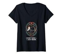 Femme I Don't Miss I Just Warn Funny Archer Archer Archery T-Shirt avec Col en V