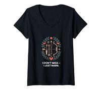 Femme I Don't Miss I Just Warn Funny Archer Archer Archery T-Shirt avec Col en V