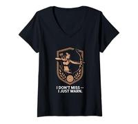 Femme I Don't Miss I Just Warn Funny Archer Archer Archery T-Shirt avec Col en V