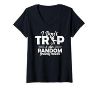 Femme I Don't Trip I Do Random Gravity Checks T-Shirt avec Col en V