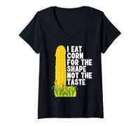 Femme I Eat Corn for The Shape Not The Taste T-Shirt avec Col en V