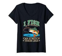 Femme I Fish So My Thoughts Can Stretch Their Legs T-Shirt avec Col en V