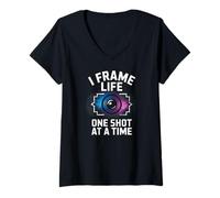 Femme I Frame Life One Shot at A Time T-Shirt avec Col en V