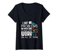 Femme I Got 99 Problems Show Your Work Funny Tutor - Math Teacher T-Shirt avec Col en V