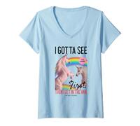Femme I Gotta See The Candy First (Graphique Licorne Arc-en-Ciel Amusant) T-Shirt avec Col en V