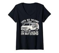 Femme I Gotta See The Candy First. I'm Not Stupid Halloween Adult T-Shirt avec Col en V