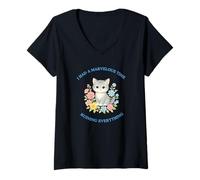 Femme I Had A Marvelous Time Ruining Everything Adorable Chat drôle T-Shirt avec Col en V