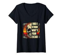 Femme I Had A Stroke What's Your Excuse Crâne Vintage Halloween T-Shirt avec Col en V