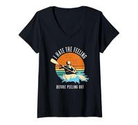 Femme I Hate The Feeling Before Peeling Out Whitewater Kayak T-Shirt avec Col en V