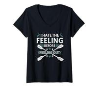 Femme I Hate The Feeling Before Peeling Out Whitewater Kayak T-Shirt avec Col en V