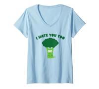 Femme I Hate You Broccoli T-Shirt avec Col en V