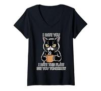 Femme I Hate You I Hate This Place See You Tomorrow T-Shirt avec Col en V