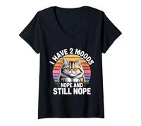 Femme I Have 2 Moods Nope and Still Nope Humeur Sarcastique |- T-Shirt avec Col en V