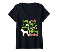 Femme I Have A Border Terrier Dog Lucky Charm St Patricks Day T-Shirt avec Col en V