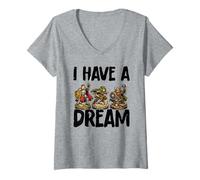 Femme I Have A Dream RPG Peinture Miniature Amusante T-Shirt avec Col en V