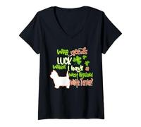 Femme I Have A West Highland White Terrier Dog St Patricks Day T-Shirt avec Col en V