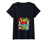 Femme I Have No Idea 90s Retro Tech Illustration Graphic Designs T-Shirt avec Col en V