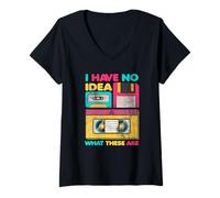 Femme I Have No Idea What These are Retro VHS Cassettes from The 80 T-Shirt avec Col en V