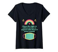 Femme I Have The Right to Refuse Service - No Mask No Service T-Shirt avec Col en V