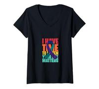 Femme I Have Time to Listen Your Life Matters Fight End Break T-Shirt avec Col en V