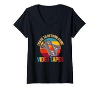 Femme I Have to Return Some - Cassettes vidéo rétro Vintage T-Shirt avec Col en V