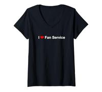 Femme I Heart Fan Service T-Shirt avec Col en V