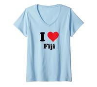 Femme I Heart Fiji Love Country Souvenir Themed Stuff T-Shirt avec Col en V