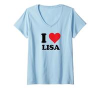 Femme I Heart Lisa First Name I Love Personalized Stuff T-Shirt avec Col en V