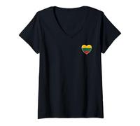 Femme I Heart Lituania Cœur avec Drapeau lituanien T-Shirt avec Col en V