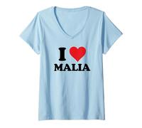 Femme I Heart Malia First Name I Love Personalized Stuff T-Shirt avec Col en V
