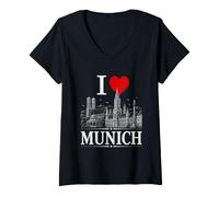 Femme I Heart Munich I Love Munich Souvenir T-Shirt avec Col en V