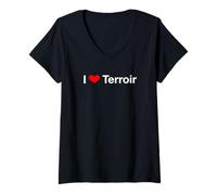 Femme I Heart Terroir T-Shirt avec Col en V