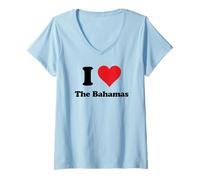 Femme I Heart The Bahamas Love Country Souvenir Themed Stuff T-Shirt avec Col en V