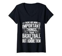 Femme I Ignore Things More Important Than Basketball - T-Shirt avec Col en V