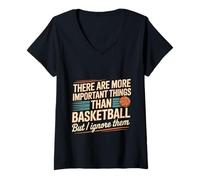 Femme I Ignore Things More Important Than Basketball - T-Shirt avec Col en V