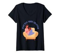 Femme I just can't stop reading one more chapitre, please booklover T-Shirt avec Col en V