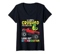 Femme I Just Crushed Preschool, attention à la classe de maternelle 2025 T-Shirt avec Col en V