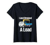 Femme I Just Dropped A Load Citation Funny Tow Truck Driver Remorquage Car T-Shirt avec Col en V