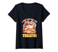 Femme I JUST PAY FOR THE TREATS T-Shirt avec Col en V