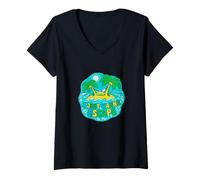 Femme I Just Wanna Escape - Graphique Tropical Insolite T-Shirt avec Col en V