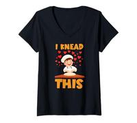 Femme I KNEAD THIS T-Shirt avec Col en V