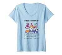 Femme I Know I Swear a lot I am Very Dery I Will Try to be Good T-Shirt avec Col en V