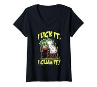 Femme I Lick It I T-Shirt avec Col en V