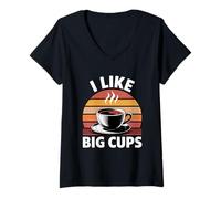 Femme I Like Big Cups T-Shirt avec Col en V