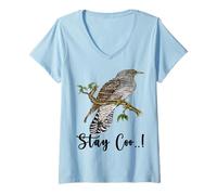 Femme I Like Cuckoo Stay Coo World Coucou pour la journée des Oiseaux migrateurs T-Shirt avec Col en V