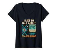 Femme I Like To Talk About DNA Sequençage Retro Science & Genetics T-Shirt avec Col en V