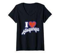 Femme I Love Albuquerque New Mexico T-Shirt avec Col en V