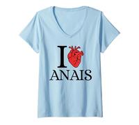 Femme I Love Anais Cœur anatomiquement Correct T-Shirt avec Col en V